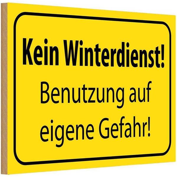 Vianmo Insegna In Legno 12X18 Cm Kein Winterdienst Eigene Gefahr-image