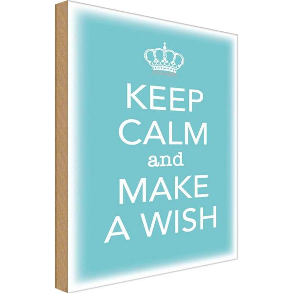 Vianmo Insegna In Legno 30X20 Cm Keep Calm And Make A Wish-image
