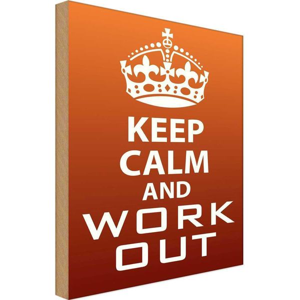 Vianmo Insegna In Legno 30X20 Cm Keep Calm And Work Out-image