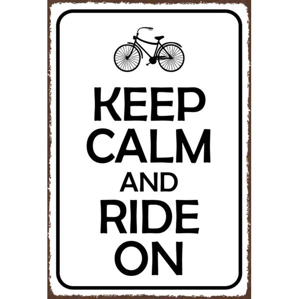 Vianmo Insegna In Legno 30X20 Cm Keep Calm And Ride On-image