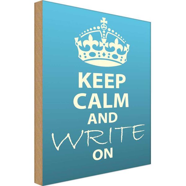 Vianmo Insegna In Legno 18X12 Cm Keep Calm And Write On-image