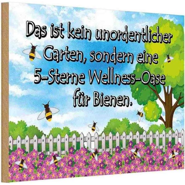 Vianmo Insegna In Legno 12X18 Cm Kein Garten 5 Sterne Oase-image