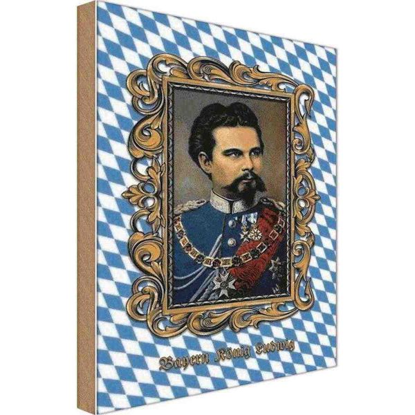 Vianmo Insegna In Legno 18X12 Cm KöNig Ludwig PorträT-image