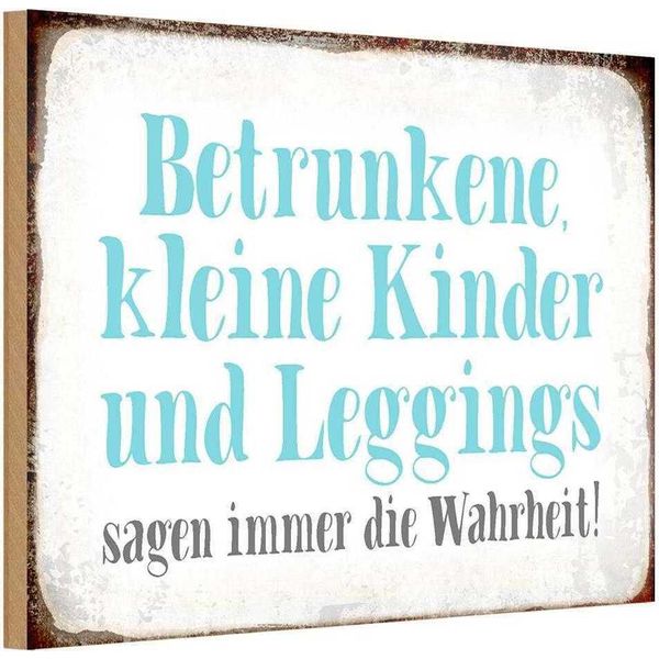 Vianmo Insegna In Legno 12X18 Cm Kinder Leggings Sagen Wahrheit-image