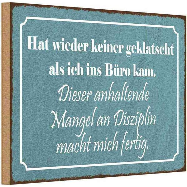 Vianmo Insegna In Legno 20X30 Cm Keiner Geklatscht Ich Ins BüRo-image