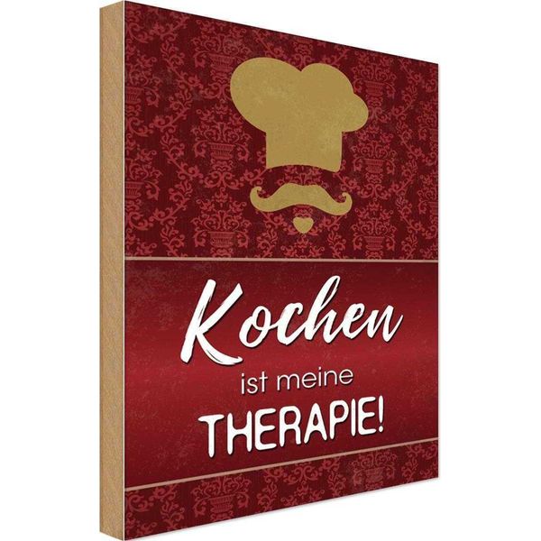 Vianmo Insegna In Legno 18X12 Cm Kochen Ist Meine Therapie-image