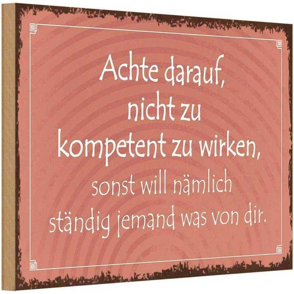 Vianmo Insegna In Legno 12X18 Cm Kompetent StäNdig Will Jemand-image