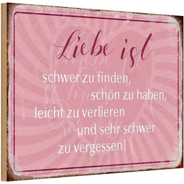 Vianmo Insegna In Legno 20X30 Cm Liebe Ist Schwer Zu Finden-image