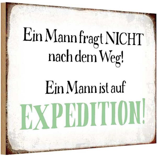 Vianmo Insegna In Legno 20X30 Cm Mann Fragt Nicht Nach Dem Weg-image