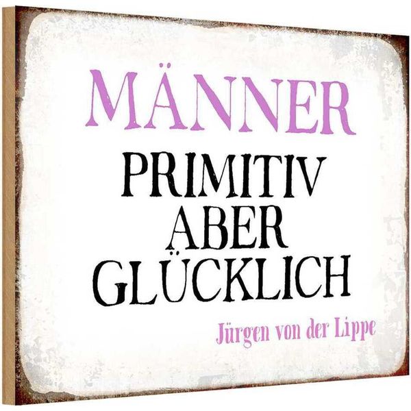 Vianmo Insegna In Legno 20X30 Cm MäNner Primitiv Aber GlüCklich-image