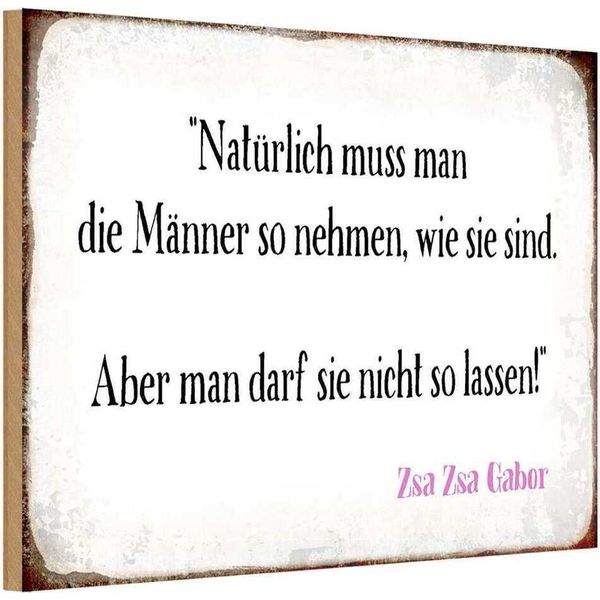 Vianmo Insegna In Legno 20X30 Cm MäNner So Nehmen Wie Sie Sind-image