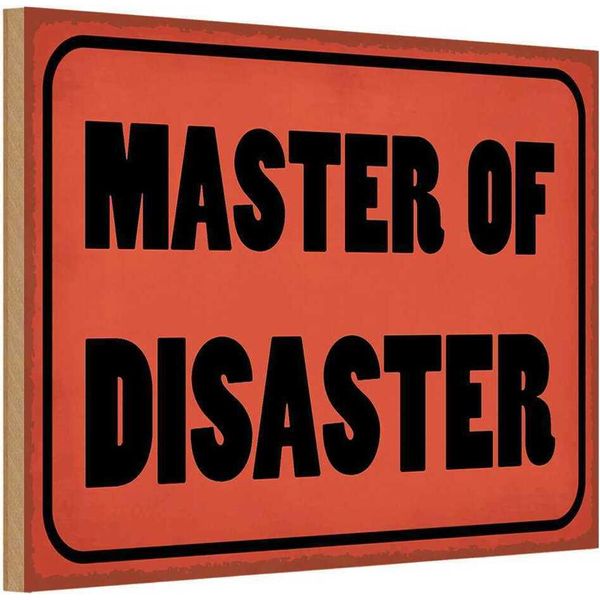 Vianmo Insegna In Legno 12X18 Cm Master Of Disaster-image