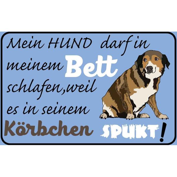 Vianmo Insegna In Legno 20X30 Cm Mein Hund Darf Im Bett Schlafen-image