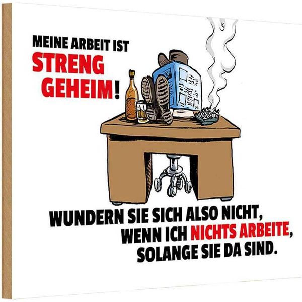 Vianmo Insegna In Legno 20X30 Cm Meine Arbeit Ist Streng Geheim-image