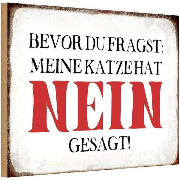 Vianmo Insegna In Legno 12X18 Cm Meine Katze Hat Nein Gesagt-image