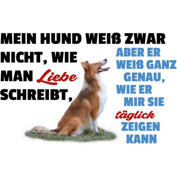Vianmo Insegna In Legno 20X30 Cm Mein Hund Weiß Zwar Hundeliebe-image