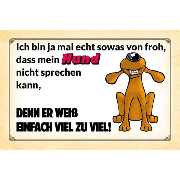 Vianmo Insegna In Legno 20X30 Cm Mein Hund Weiß Einfach Zuviel-image