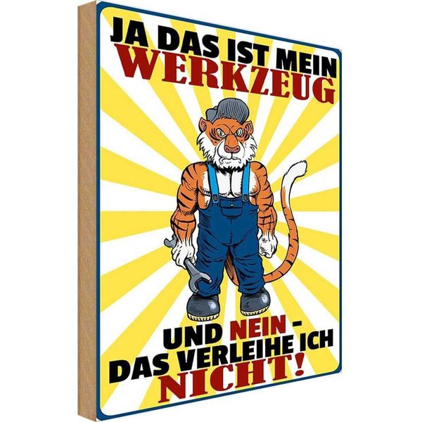 Vianmo Insegna In Legno 30X20 Cm Mein Werkzeug Verleihe Ich Nicht-image