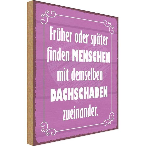 Vianmo Insegna In Legno 18X12 Cm Menschen Demselbe Dahschaden-image