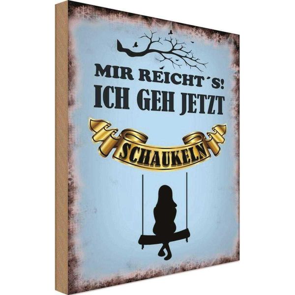 Vianmo Insegna In Legno 30X20 Cm Mir Reicht´S Ich Geh Schaukeln-image