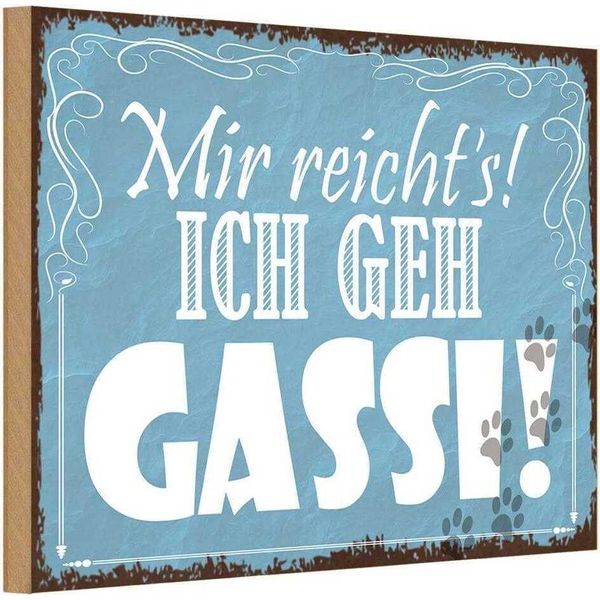 Vianmo Insegna In Legno 12X18 Cm Mir Reicht`S Ich Geh Gassi-image