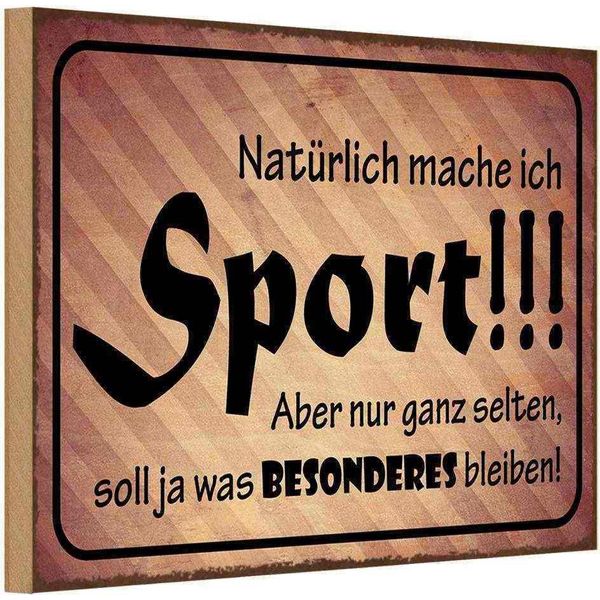 Vianmo Insegna In Legno 12X18 Cm NatüRlich Mache Ich Sport Aber-image