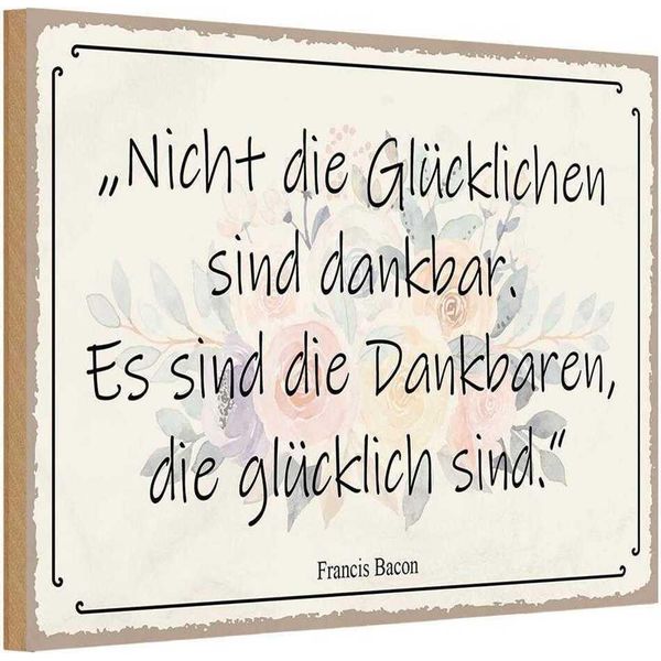 Vianmo Insegna In Legno 20X30 Cm Nicht GlüCkliche Sind Dankbar-image