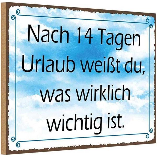 Vianmo Insegna In Legno 20X30 Cm Nach 14 Tagen Urlaub WeißT Du-image