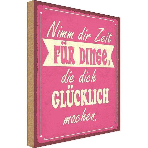 Vianmo Insegna In Legno 30X20 Cm Nimm Zeit FüR Dinge GlüCklich-image