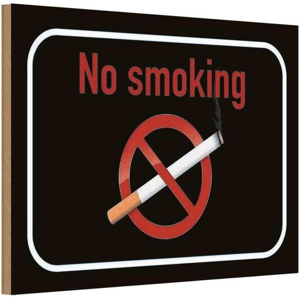 Vianmo Insegna In Legno 20X30 Cm No Smoking Rauchverbot-image