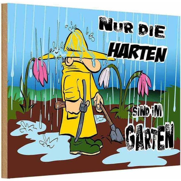 Vianmo Insegna In Legno 20X30 Cm Nur Die Harten Sind Im Garten-image