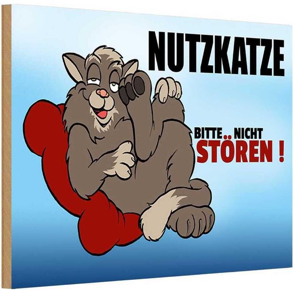 Vianmo Insegna In Legno 20X30 Cm Nutzkatze Bitte Nicht StöRen Blaues-image