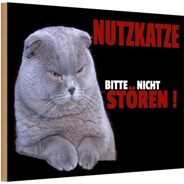 Vianmo Insegna In Legno 20X30 Cm Nutzkatze Bitte Nicht StöRen Schwarz-image