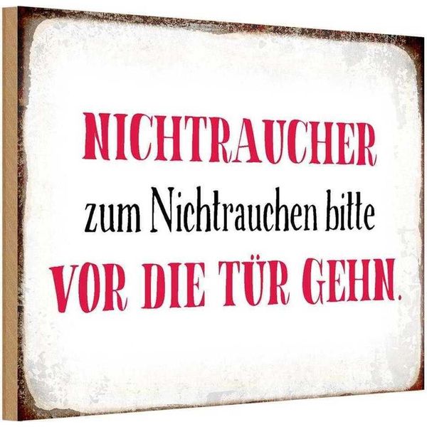 Vianmo Insegna In Legno 20X30 Cm Nichtraucher Bitte Vor Die TüR-image