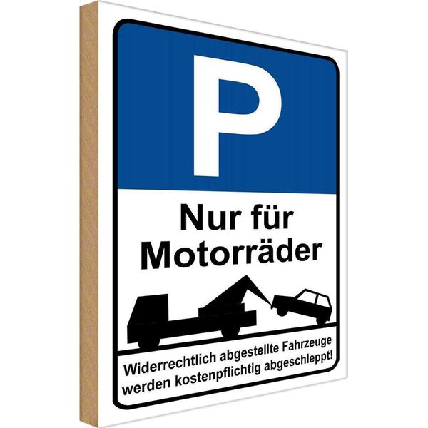 Vianmo Insegna In Legno 18X12 Cm Nur FüR MotorräDer-image