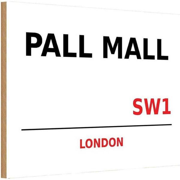 Vianmo Insegna In Legno 12X18 Cm Pall Mall SW1-image