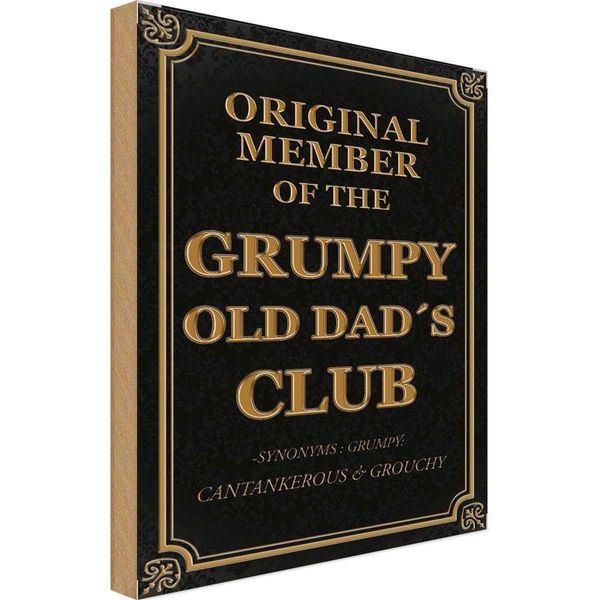 Vianmo Insegna In Legno 30X20 Cm Original Grumpy Old Dad´S Club-image