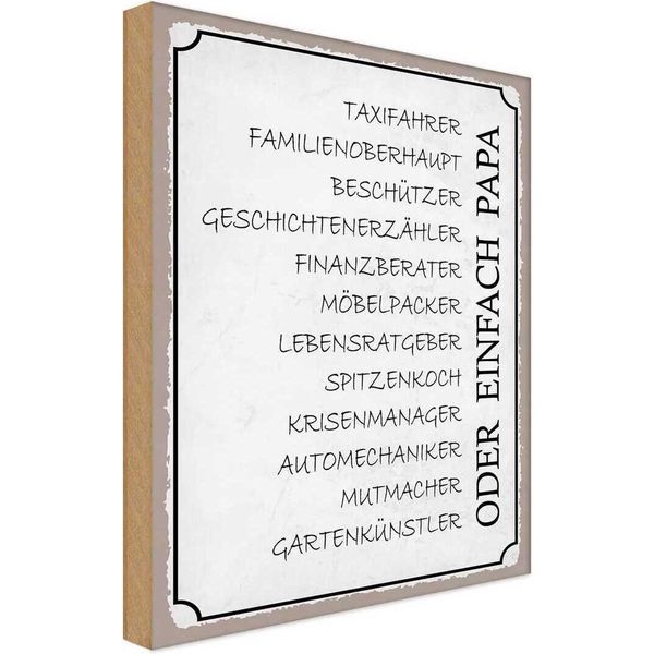 Vianmo Insegna In Legno 30X20 Cm Papa Taxifahrer BeschüTzer-image