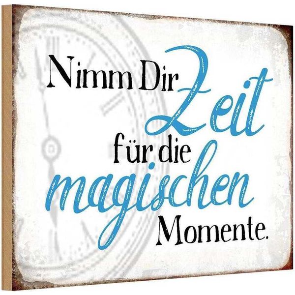 Vianmo Insegna In Legno 20X30 Cm Nimm Zeit FüR Magische Momente-image