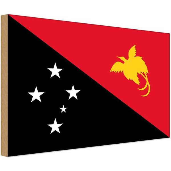 Vianmo Insegna In Legno 12X18 Cm Bandiera Papua?Neuguinea Papua New Guinea-image