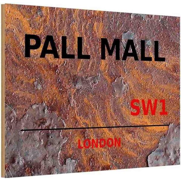 Vianmo Insegna In Legno 12X18 Cm Pall Mall SW1-image
