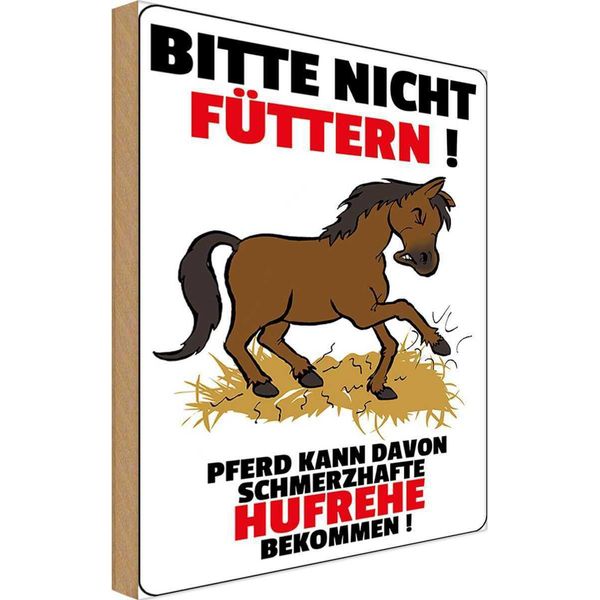Vianmo Insegna In Legno 18X12 Cm Pferd Nicht FüTtern Schmerzhaft Hufrehe-image