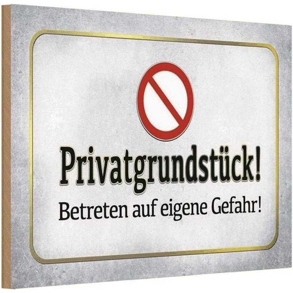 Vianmo Insegna In Legno 20X30 Cm PrivatgrundstüCk! Gefahr-image