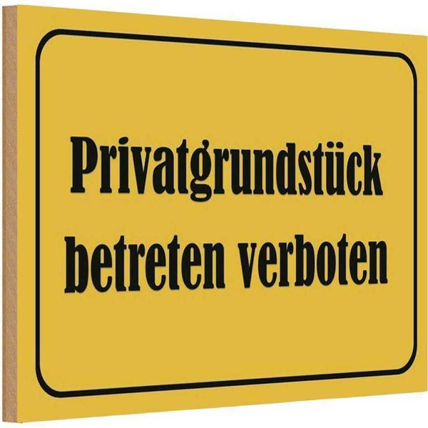 Vianmo Insegna In Legno 12X18 Cm PrivatgrundstüCk Betreten-image