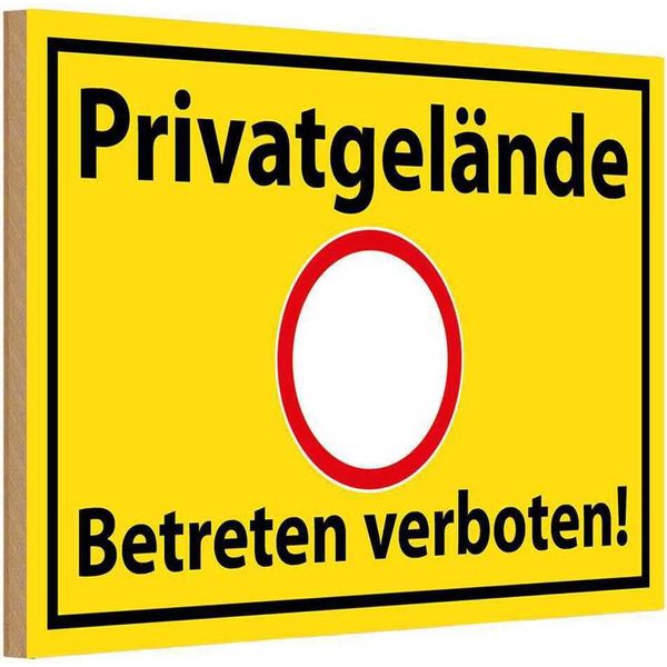 Vianmo Insegna In Legno 20X30 Cm PrivatgeläNde Betreten Verboten-image