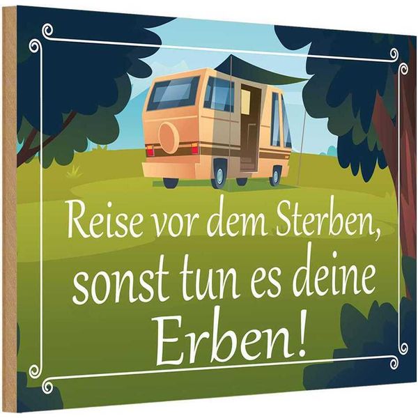 Vianmo Insegna In Legno 20X30 Cm Reise Vor Dem Sterben Erben-image