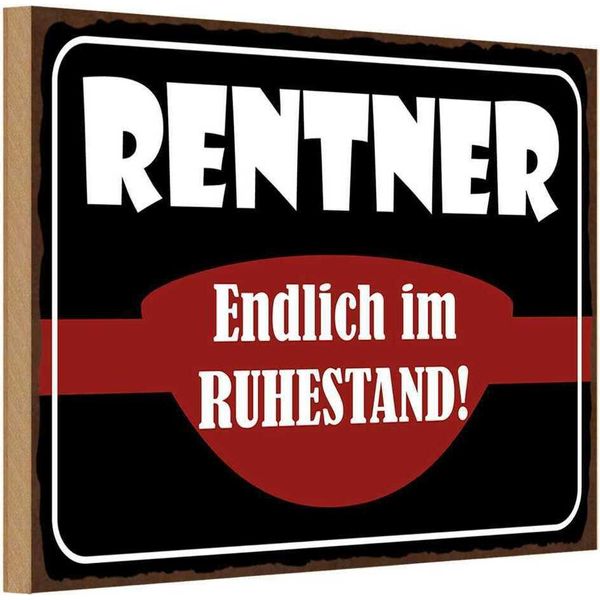 Vianmo Insegna In Legno 20X30 Cm Rentner Endlich Im Ruhestand-image