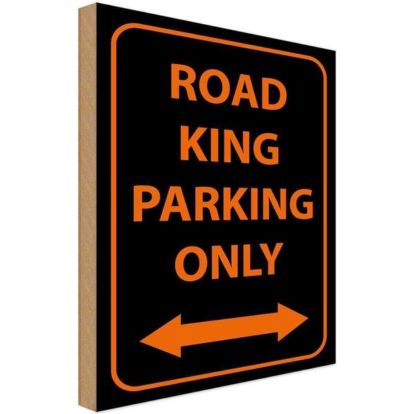 Vianmo Insegna In Legno 30X20 Cm Road King Parking Only-image