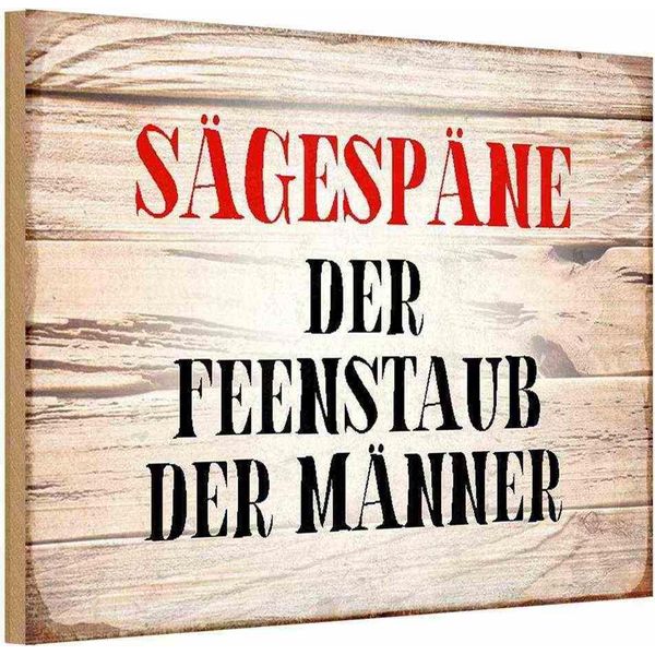 Vianmo Insegna In Legno 12X18 Cm SäGespäNe Feenstaub Der MäNner-image