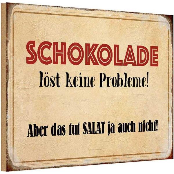 Vianmo Insegna In Legno 20X30 Cm Schokolade LöSt Keine Probleme-image